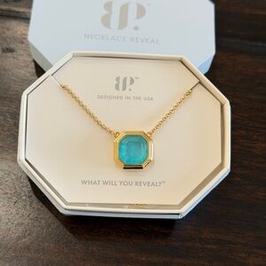 Bomb Party OG Gold Necklace with Blue Quartz Pendant